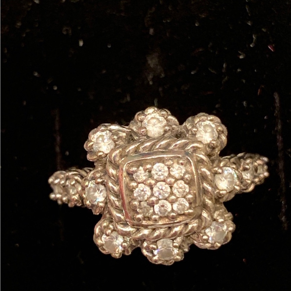 Judith Ripka Silver Diamond Ring